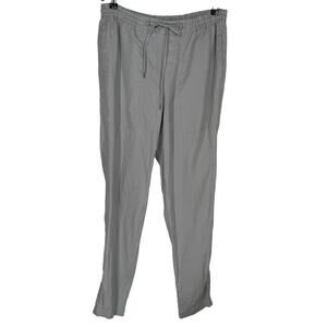 Womens Vince 100% Linen Drawstring Pants SM Lt Gray‎ Office Work Casual Pull On